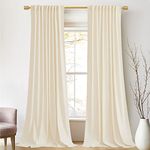 StangH Ivory White Velvet Curtains 90 inches 2 Panels - Cream White Thermal Insulated Contemporary Minimalist Home Decor Back Tab Rod Pocket Design for Bedroom/Living Room/Guestroom,W52 x L90