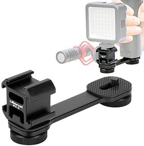 Triple Cold Shoe Mount Gimbal Extension Bracket, Universal Mic Stand and Light Mount Plate Adapter for Zhiyun Smooth 4/Smooth Q/DJI OSMO Mobile 2/Feiyu Vimble 2 Gimbal Stabilizer Accessories