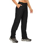 Toomett Womens Hiking Stretch Pants Convertible Quick Dry Lightweight Zip Off Outdoor Travel Safari Pants,2192, Black,30
