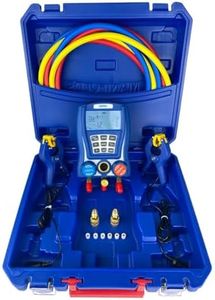 Hiatsu Digital HVAC Manifold Gauge Set with AC Gauges - Freon Gauges with 88 Refrigerants - Automotive Gauge Set with Temperature Clamps - AC Recharge Kit