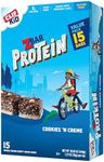 Zbar Protein - Cookies 'n Creme - Crispy Whole Grain Snack Bars - Made with Organic Oats - Non-GMO - 5g Protein - 1.27 oz. (15 Pack)