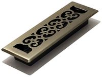 Decor Grates SPH210-A 2-Inch by 10-Inch Scroll Floor Register, Antique