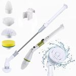 Electric Spin Scrubber, Cordless 360 Rotation Bathroom Cleaner with AU Power Battery Charger, Adjustable Extension Handle with 4 Replaceable Cleaning Brush Heads, for Kitchen Cleaning Tub, Tile, Floor