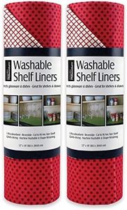 DII Kitchen Millennium Non Adhesive Shelf Liner Dots Tango Red