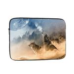 Wolf Howling Moon Stars Forest 15 inch Portable Laptop Sleeve Compatible with MacBook Air Notebook Computer Case for Men Women College School Students