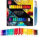 Crafts 4 ALL Watercolor Paint Set by Crafts 4 All 24 Art Watercolors Painting Kit for Artists, Students & Beginners - Perfect for Landscape and Portrait Paintings on Canvas (24 x 12ml)