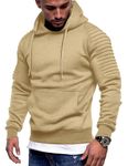 COOFANDY Men's Stylish Hoodie Hipster Sweatshirt Athletic Pullover Hooded with Pocket Khaki