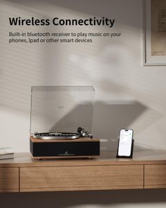 Bluetooth Vinyl Record Player with Built-In Speakers