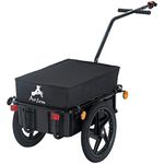 Aosom Multi-Functional Bicycle Cargo Trailer Steel Large Bike Luggage Cart Carrier Black