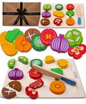 Jaques of London Wooden Play Food | Wooden Cutting Play Food | Vegetable Board | Pretend Play | Since 1795