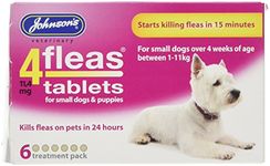 Johnsons Veterinary Products 4Fleas Tablets for Puppies and Small Dogs Treatment Pack, 6 Count (Pack of 1)