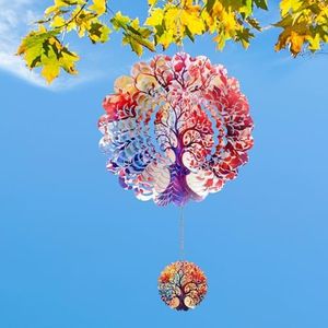 Rngmsi Tree of Life Wind Spinners Outdoor, 3D Metal Wind Spinner Hanging Decor Kinetic Art for Yard, Home Yard Garden Ornaments Decorations Hanging Gift(12 X 12 inches