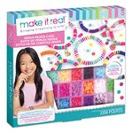 Make It Real Jewellery Making Bead Set with Heishi Beads, Silver Charms and Storage Case - Great for Friendship Bracelets - Arts and Crafts Ages 8+