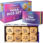 Zinsk 8-pc Wood Yoga Dice Set in Cardboard Storage Box - Creative Yoga Accessories and Fun Yoga Gifts for Women - Wooden Workout Dice & Fitness Dice to Create and Inspire Yoga Flows in Seconds