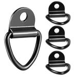 4pcs Tie Down Anchor Heavy Duty Lashing D Rings Steel Cargo Tie Down Rings Trailer Van Hooks for Car Trailers Trucks Boat Rope Assembly - Black Coating Load 450 KG