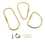 3 Pieces Brass Screw Lock Keychain,Carabiner Clip Hook Keychain Heavy Duty Car Key Organizer Buckle Key Ring Connector DIY Craft for Men and Women (Gold)