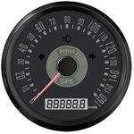 ELING 85mm Classical 0-160MPH GPS Speedometer with Total Mileage 9-32V with Backlight for Auto Car Motorcycle (black+black)