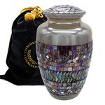 Glass Mosaic Cremation Urn for Ashes Adult Male & Female Personalized Cremation Urns for Human Ashes Adult Female Decorative Urns for Ashes -Beautifully Handcrafted Large Urn for Ashes for Women & Men