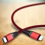 IFLASH USB C Charge Cable, USB-C iPhone Fast Charging Cable Compatible with iPad 8th 2020, iPhone 12/11/11 Pro/11 Pro Max/X/XS/XR/8, Support Power Delivery (Red, 3 Feet)