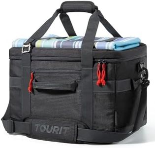 TOURIT Cooler Bag 60-Can Insulated Soft Cooler Large Collapsible Cooler Bag 40L Lunch Coolers for Picnic, Beach, Work, Trip, Black