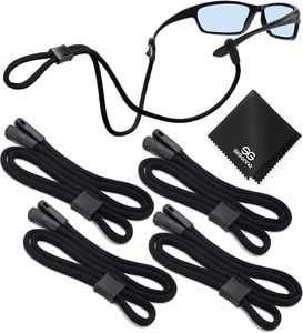 SIGONNA Eyeglasses String Holder Strap - Eyeglass Holder Chains for Women Man - Glasses Chain Lanyard Cords - Neck Sunglass Strap Retainer Rope - 4 Cords Black
