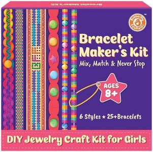 Butterfly EduFields Bracelet Making Kit for Girls Ages 8-14 | 25+ DIY Bracelets, 8 Craft Styles, Storybook | DIY Jewelry Craft Kit for Girls with 200+ Pieces, Beads, Loom, Charms, Threads, Clay, Gems