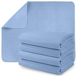 Utopia Bedding Waterproof Incontinence Bed Pads 18 x 24 Inches (Pack of 4, Blue), Washable and Reusable Underpads for Adults, Elderly and Pets, Absorbent Protective Pads