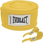 Everlast Professional Hand Wraps - 180” Pair - EverFresh Anti-Microbial Treatment, Poly-Cotton, Thumb Loop, Hand & Wrist Support, Great For Training, Boxing, MMA, Fitness, Machine-Washable. (Yellow)