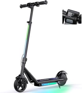 iScooter IK3/IK3Pro Electric Scooter for Kids Aged 6-12, LED Display, 3 Speeds, 3 Adjustable Heights (IK3Pro), Magnetic Charging, 150W Motor, Colorful Lights (IK3Pro-3 Heights, Jet Black)