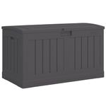 Suncast 50-Gal Medium Capacity All-Weather Plastic Outdoor Storage Deck Box with Arched Lid for Patio, Garden, and Pool, Peppercorn