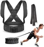 YNXing Sled Pulling Harness, Tire Pulling Harness with Pull Strap for Resistance Training, Adjustable Padded Shoulder Strap (6.6FT)