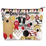 WZMPA Funny Bowling Cosmetic Bag Bowling Ball Lover Gifts Bowling Team Makeup Zipper Pouch Bag Bowling Coach Gift, Bowling, Cosmetic Bag