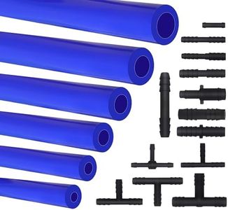 1/8" 5/32" 3/16" 1/4" 5/16" 3/8" High Performance Automotive Silicone Vacuum Tubing Hose line Kit 6PCS 5FT with 126PCS 13 Sizes Nylon Vacuum Connectors (BLUE)