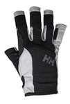 Helly Hansen Unisex Sailing Glove Short Durable Short Finger Leather Gloves, 990 Black, X-Small