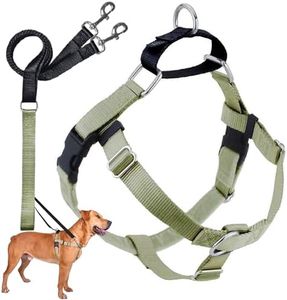 2 Hounds Design Freedom No Pull Dog Harness | Comfortable Control for Easy Walking |Adjustable Dog Harness and Leash Set | Small, Medium & Large Dogs | Made in USA | Solid Colors | 1" XXL Tan