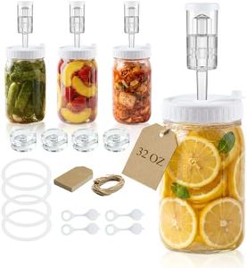 32OZ Wide Mouth Mason Jar Fermentation Kit With Airlock Lid & Glass Weights