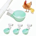 4PC Chicken Water Cups with PVC Tee Fittings for 1/2" Pipe, Automatic Chicken Watering System, Anti-Leak, Holds 50% More Water, Suitable for Chicks, Chicken, Duck, Quail, Birds, Turkey