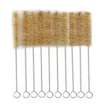 Test Tube Cleaning Brush 25mm Dia. Tan Bristles Radial Tip 11inch Length Tube Wash Cleaning Brush for Lab Set Chemistry, 15 Pack (9.4inch)