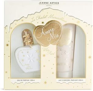 JEANNE ARTHES - Coffret cadeau pour Femme - Amore Mio White Pearl - Eau de Parfum 100 ml + Lait Corps 200 ml - Parfum Vanille Musc - Fabriqué et conditionné en France à Grasse