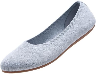 ZZS Women's Ballet Flats Slip On Knit Dress Shoes Pumps Shoes Round Toe Women Flat, lightgrey, 7 AU