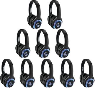 Retekess TA003 Silent Disco Headphone System, Wireless Silent Disco LED Light Headphones, 3 Channels, Hi-Fi Sound Quality, Silent Party Headphones for DJ, Music Events, Festivals (10 Pack)