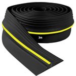 Universal Garage Door Seal Strip Heavy Duty Garage Door Bottom Weatherproof Threshold Seal Strip Rubber Garage Door Weather Seal Strip for Keeping Garage Clean &Dry (Black, 90mm(W)*13mm(H)*3m(L))