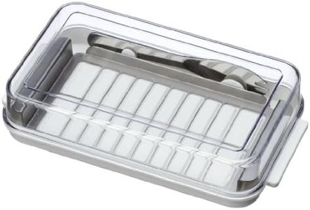 Butter case with stainless steel cutter