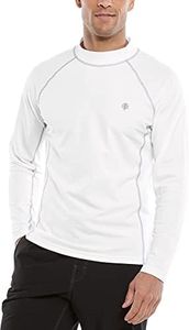 Coolibar UPF 50+ Men's Tulum Long Sleeve Surf Rash Guard - Sun Protective (XX-Large- White)