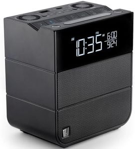 Soundfreaq Sound Rise II, SFQ-16: Bedside Alarm Clock Radio & Bluetooth Speaker, with Large Display Screen, FM Radio, Fast USB Charging, and Nature Sound