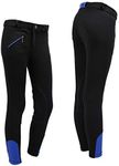Equipride Children Riding Jodhpurs/Breeches 6 Two Tone Colour Combination Black, 140 (10-11 years)
