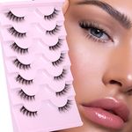 ALICE Half Lashes 3/4 False Eyelashes Natural Looking Faux Mink Lashes Fluffy Cat Eye Wispy Lashes Pack Corner Accent Eye Makeup DIY Clusters Lashes 7 Pairs