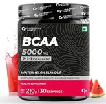 Carbamide Forte BCAA 5000mg Supplement for Men & Women 7g Serving with Ideal 2:1:1 Ratio | BCAA Powder for Muscle Growth & Muscle Recovery - Masala Watermelon Flavour - 210g