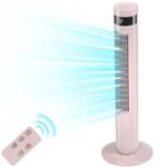 Antarctic Star Tower Fan Portable Electric Oscillating Fan Quiet Cooling Remote Control Standing Bladeless Floor Fans 3 Speeds Wind Modes Timer Bedroom Office(36 inch, Pink)