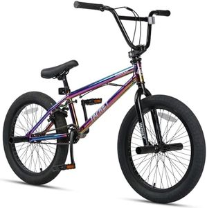 cubsala Freestyle BMX Bike, 20 Inch Yaphet Bicycle for Teen Beginner Adult Riders, Bike with 360° Rotating Handlebar and 4 pegs, Colorful